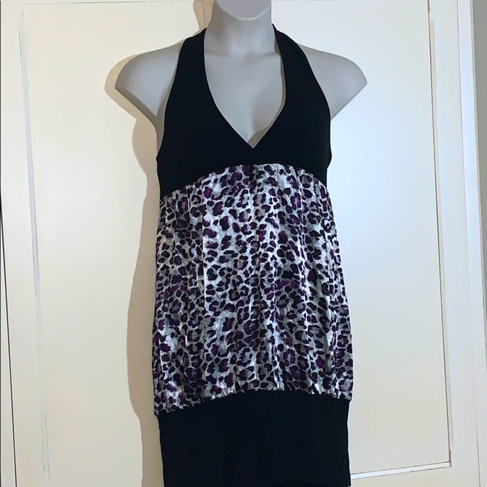 Wet Seal Purple Leopard Halter Dress